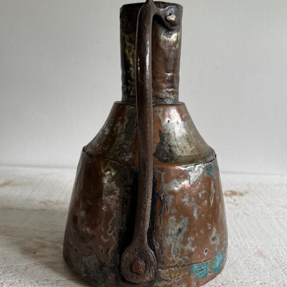 Vintage Metal Jug With Lots of Tarnishing and Wear - Picture 3 of 10